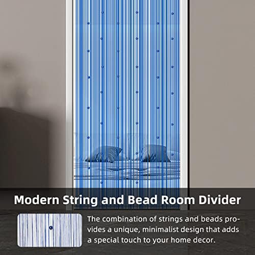 LaSyL Beaded Curtain for Doorway - Royal Blue 39x110 Inches