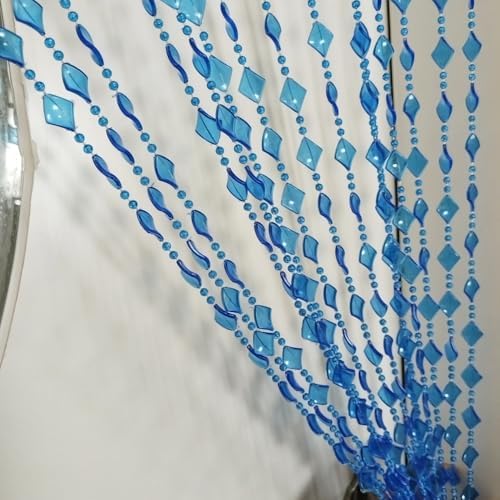 Ave Split Beaded Curtain Dark Blue 18 Strand