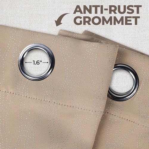 Superior Blackout Curtains Set of 2 Panels 42 x 84 Tan