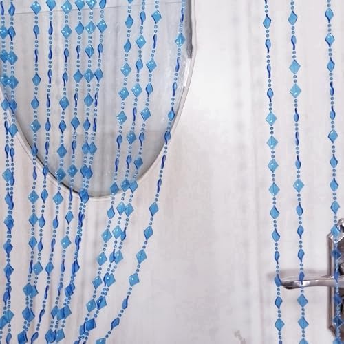Ave Split Beaded Curtain Dark Blue 18 Strand
