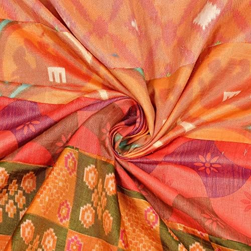 THE ART BOX Indian Silk Blend Sari Curtains 2 Panel