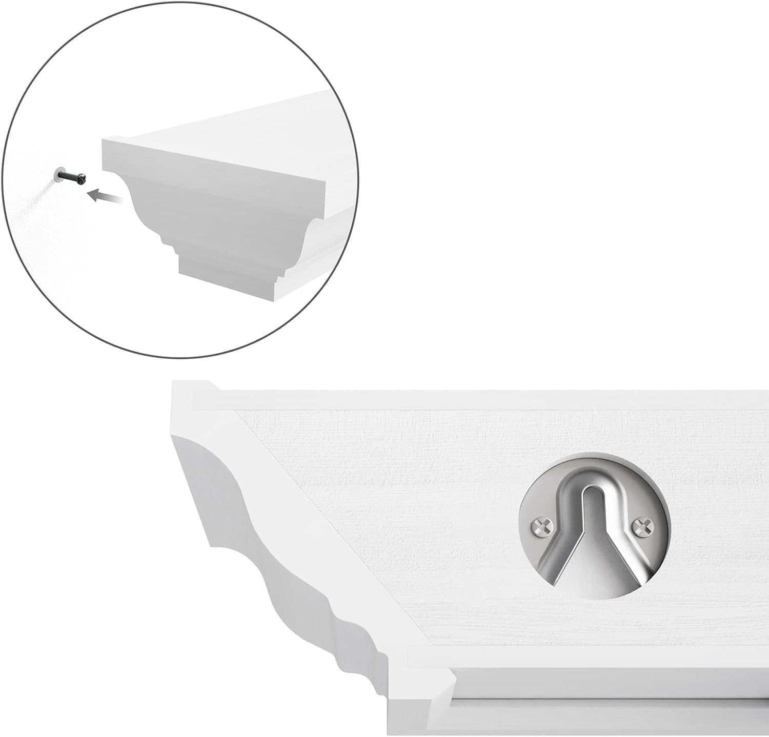 SRIWATANA White Floating Shelves Set of 4