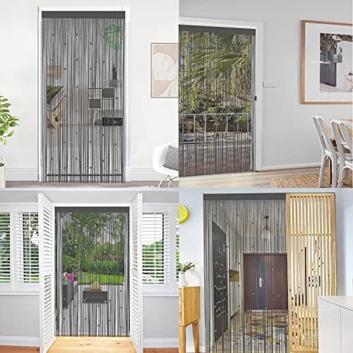 Beads Curtain Door String Curtains for Bedroom Closet Drapes Grey 39x110in