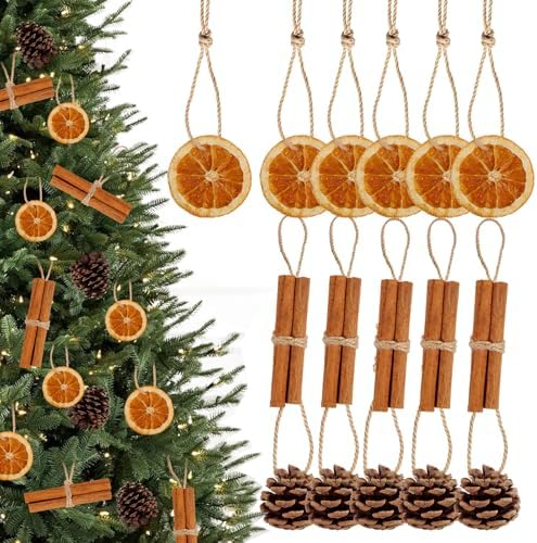 40Pcs Natural Christmas Tree Ornaments DIY Decor Set