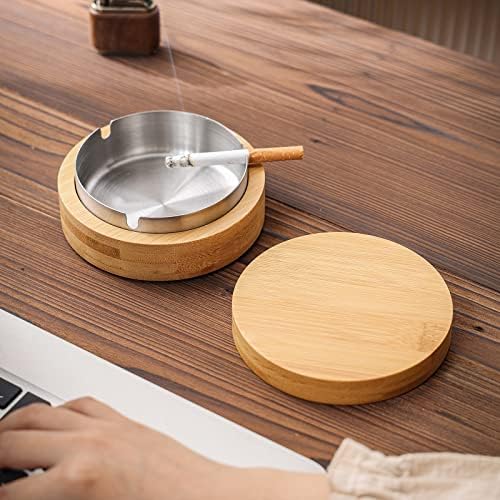 Stylish Small Ashtray with Lid for Indoor and Outdoor Use