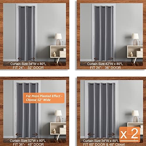 SHINELAND Closet Curtain 80 Inches Long