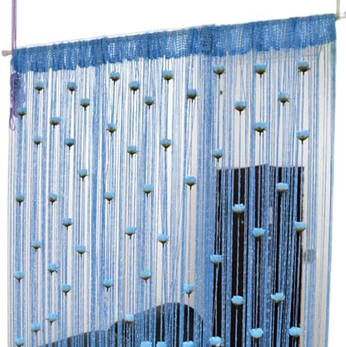 Rose String Curtain 39x79 Inch Sky Blue