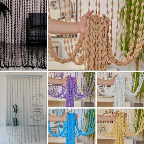 MObyat Beaded Curtain for Doorway Blue 394x787in