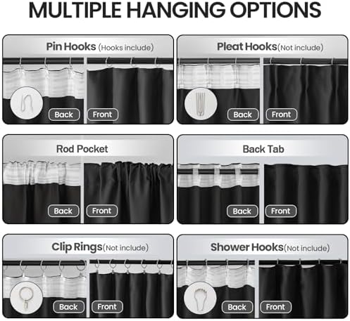 Extra Wide Room Divider Curtain Panel - Blackout Privacy Soundproof Thermal 1 Panel