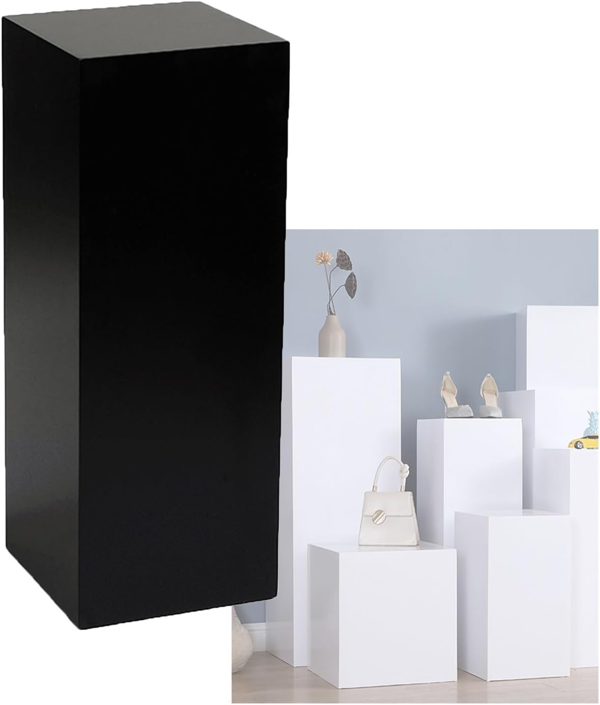 Cube Display Pedestal Stand Black 40x40cm