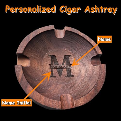 Personalized Wooden Cigar Ashtray with Name