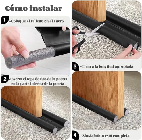 Dust Cover for Doors 37 Inches Black Double Edge