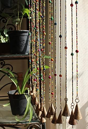 Mango Gifts Bohemian Beaded Curtain with Jingle Bells