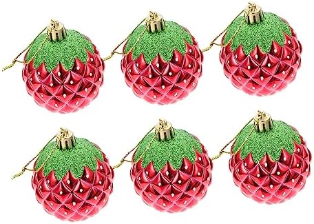 6pcs Decorative Hanging Balls Red Strawberry Party Decorations
