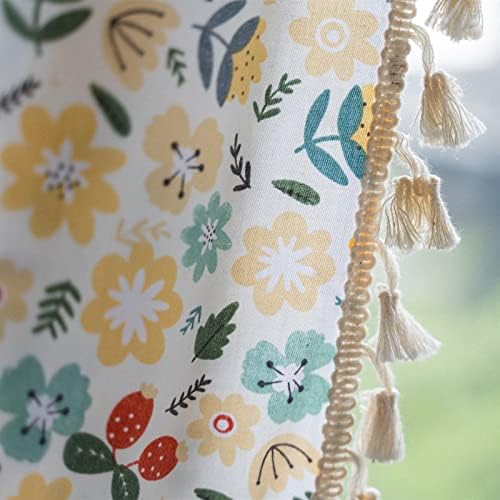Deeprove Boho Cotton Linen Tassel Curtain Panel