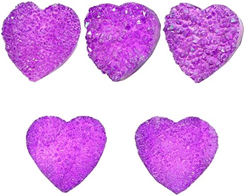 Amogeeli Purple Heart Shaped Rock Crystal Cluster with Stand
