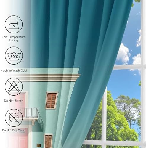 European Doorway Curtains 2 Panels - 52 x 63 Inch Grommet Curtains