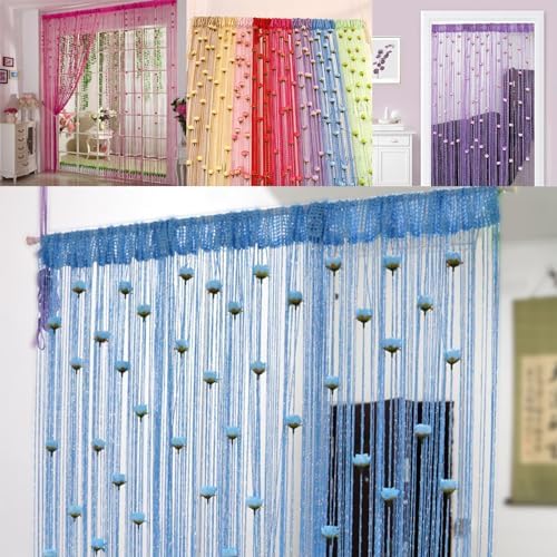 RJDJ Rose Thread Door Curtain - Blue
