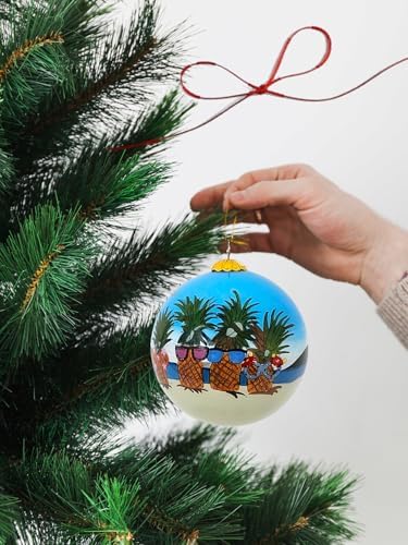 Chill Pineapple Vibes Hawaiian Christmas Ornament 1