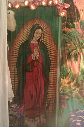 ABeadedCurtain 125 Strand Virgin Mary Guadalupe Beaded Curtain