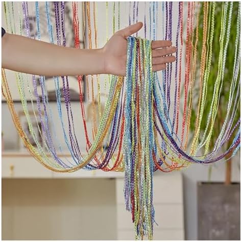 Blue Tassel String Curtain for Door and Window