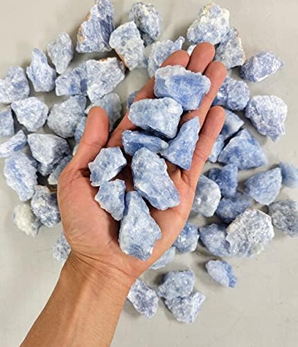 Blue Calcite Stones 12 LB Bulk for Tumbling and Crafting