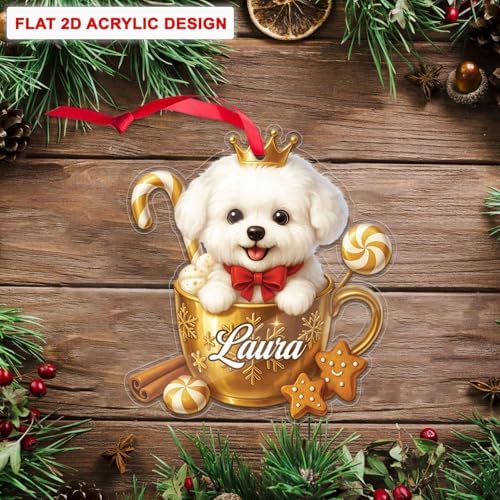 Personalized Bichon Frise Dog Christmas Ornament