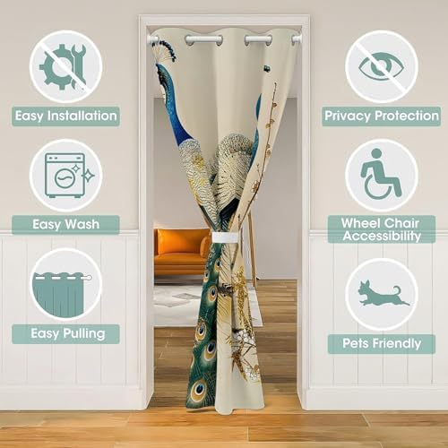 Castle Fairy Vintage Peacock Door Curtain