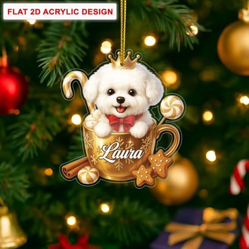 Personalized Bichon Frise Dog Christmas Ornament