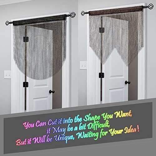 2 Pieces Black Beaded Curtain Door Divider Panel