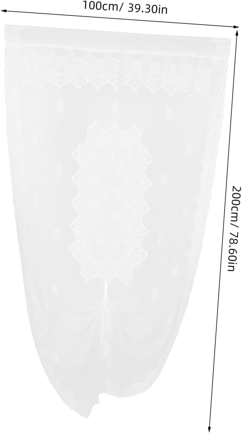Happyyami Sheer Door Curtain Elegant French Style Panels