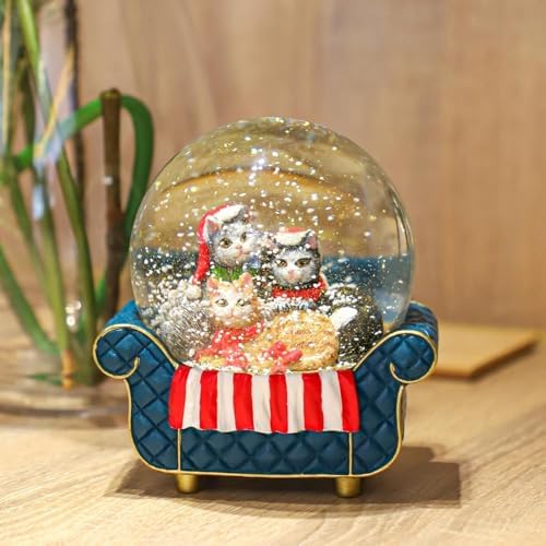 Cute Snow Globes with Cats 100MM Holiday Decor Gift