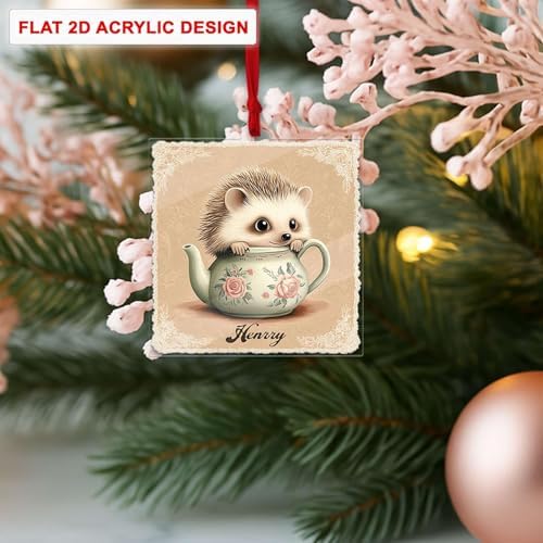 Personalized Name Hedgehog Hanging Ornament