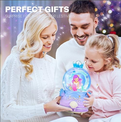 BREIS Mermaid Snow Globe with Music and LED Lights