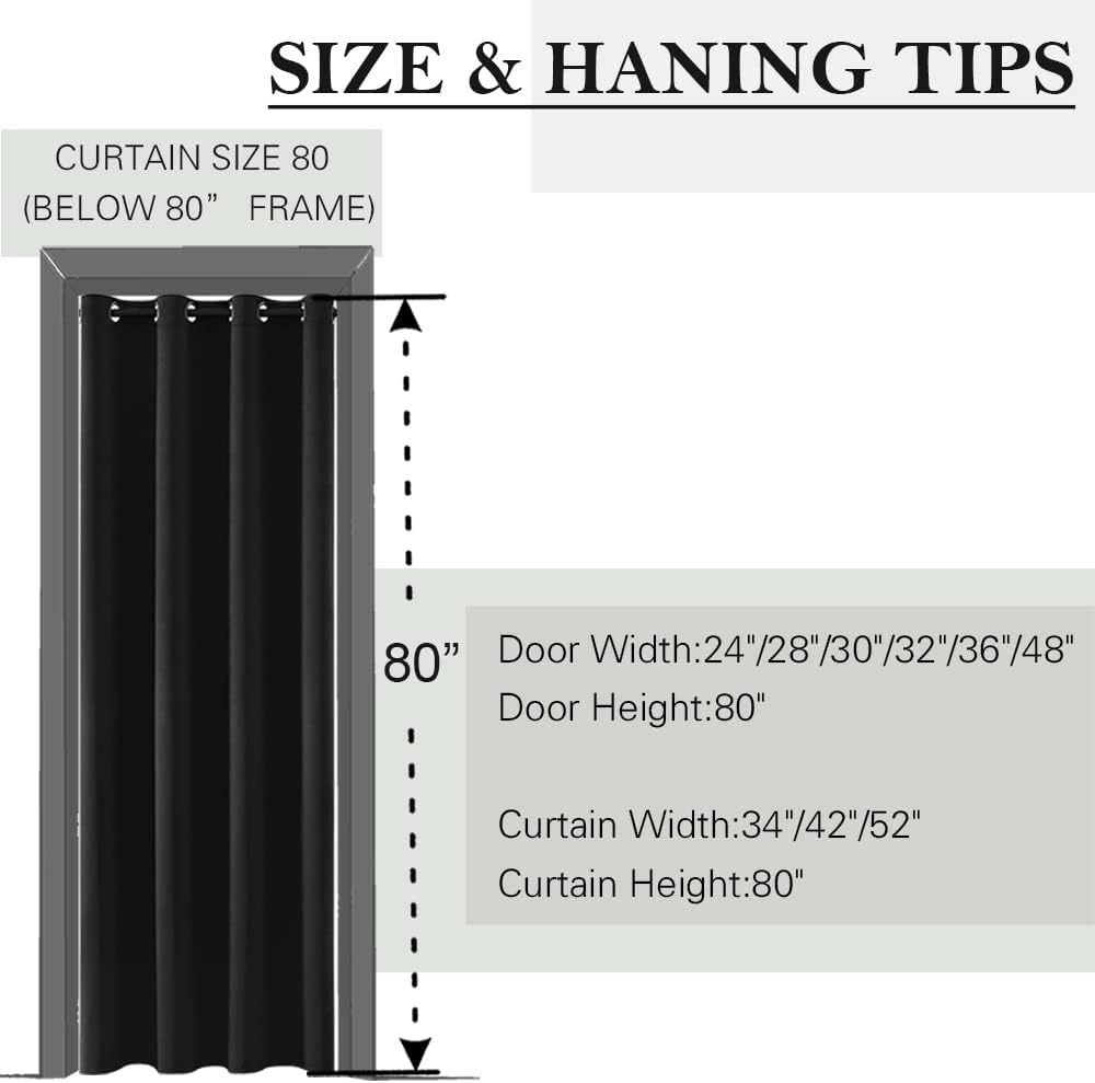 SHINELAND Closet Curtain 80 Inches Long