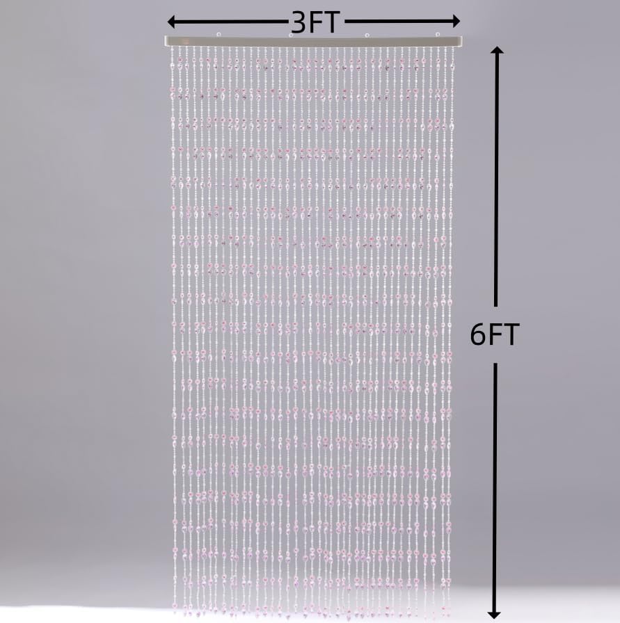 Boloban Violet Beaded Curtain Panel 36x72 Inch
