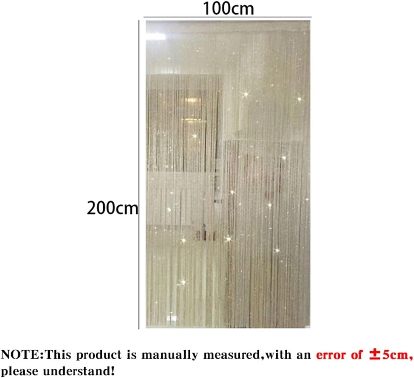 String Curtains Flash Line Shiny Tassel Door Divider Blue 100x200cm
