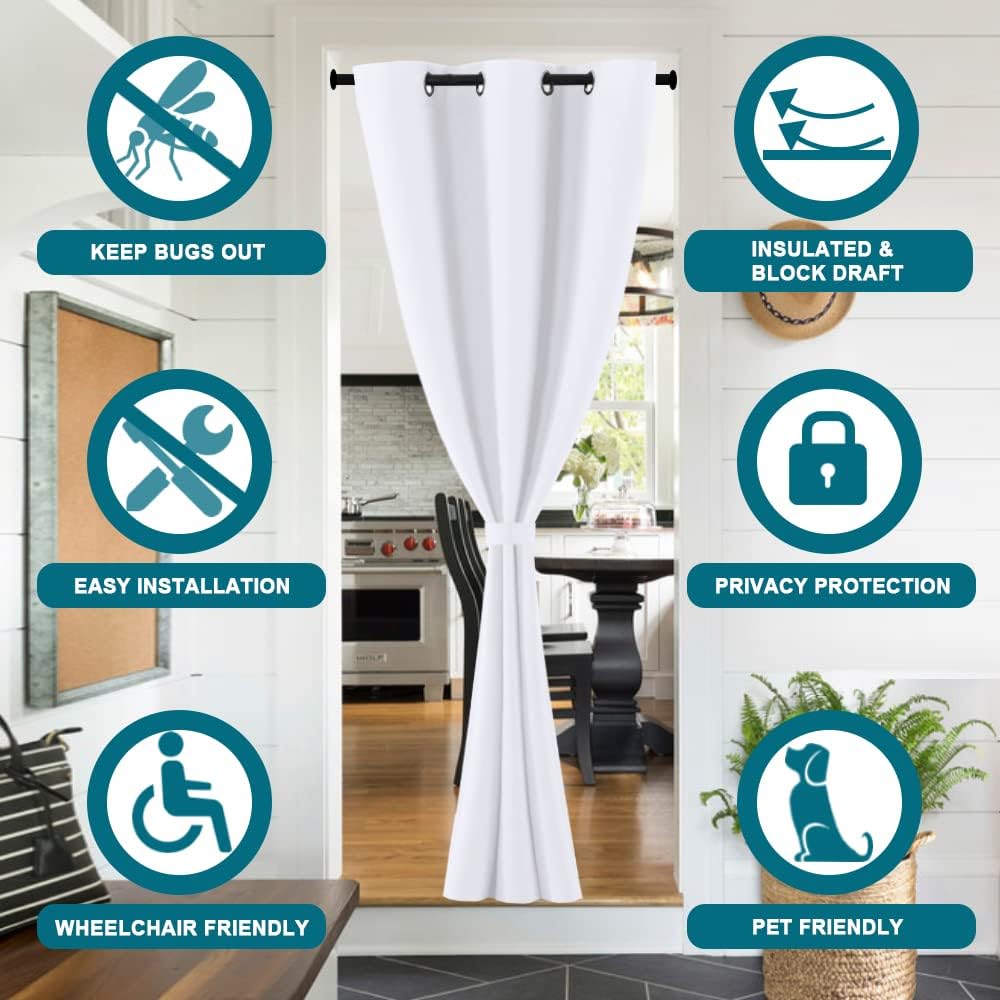 Turquoize Blackout Door Curtain 80 Inch Panel