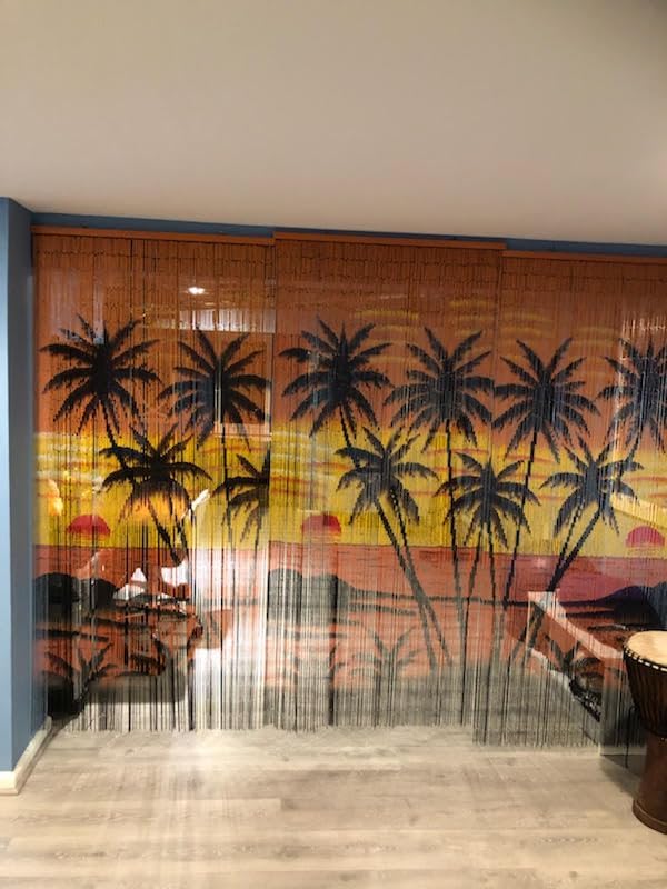 Beaded Curtain with 125 Strands and Hanging Hardware