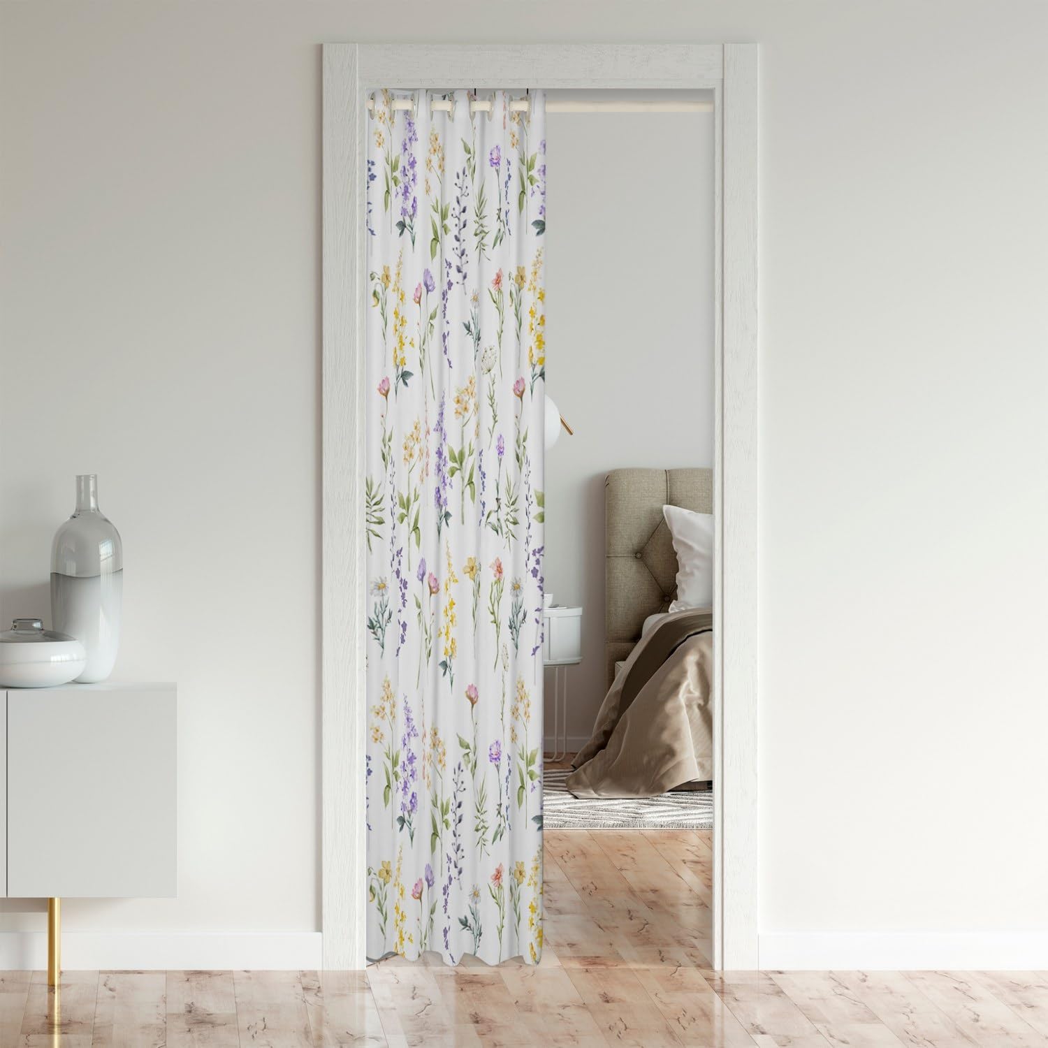 Jejeloiu Floral Door Curtain 34x80 - Privacy Panel for Room Divider