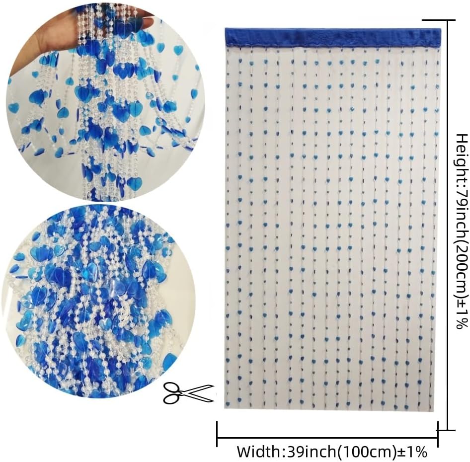 Ave Split Heart Shape Beaded Curtain for Doorway
