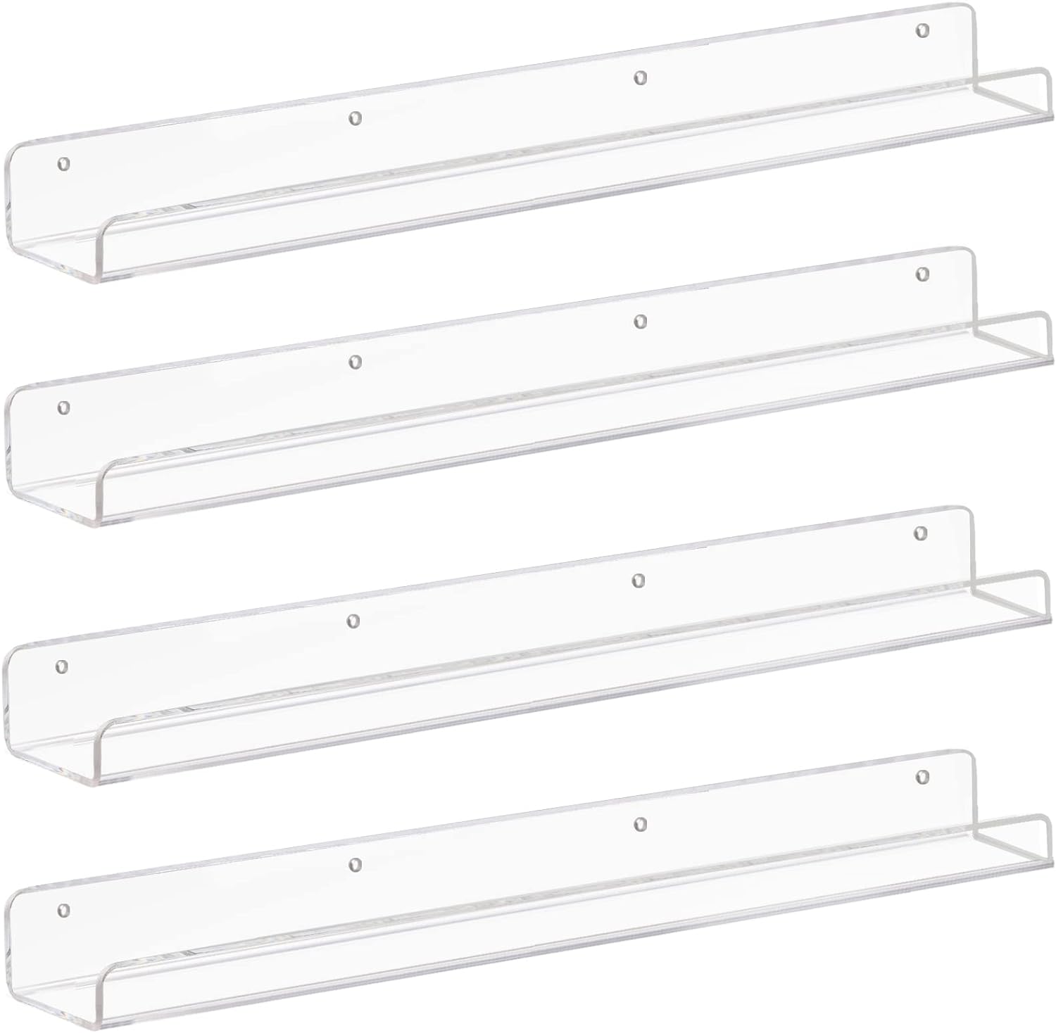 Weiai Clear Acrylic Floating Shelves Set of 4 24 Inches