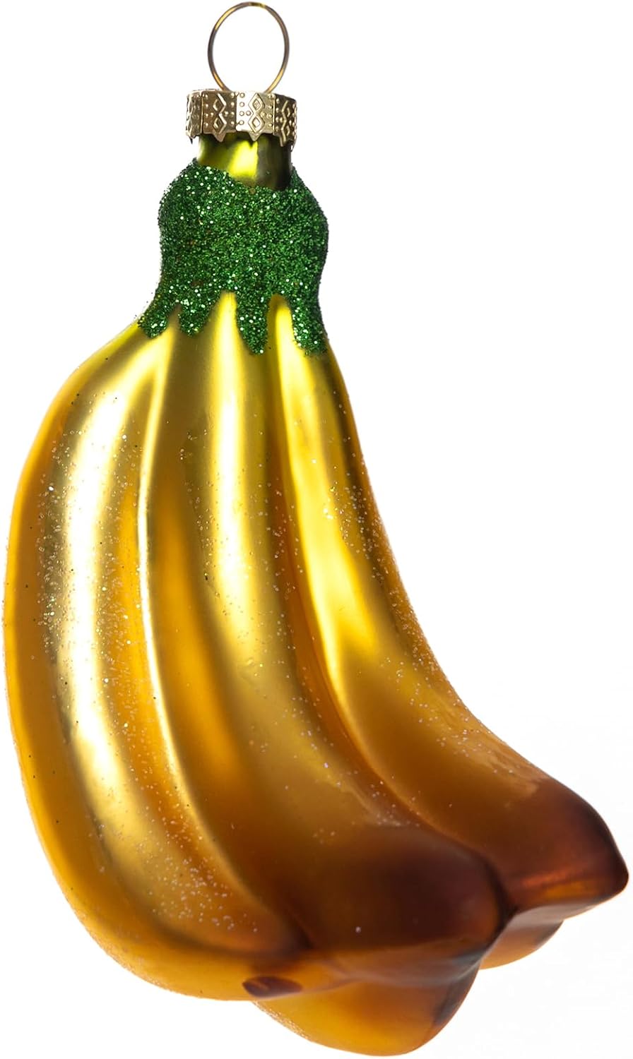 2pcs Glass Banana Christmas Tree Ornaments