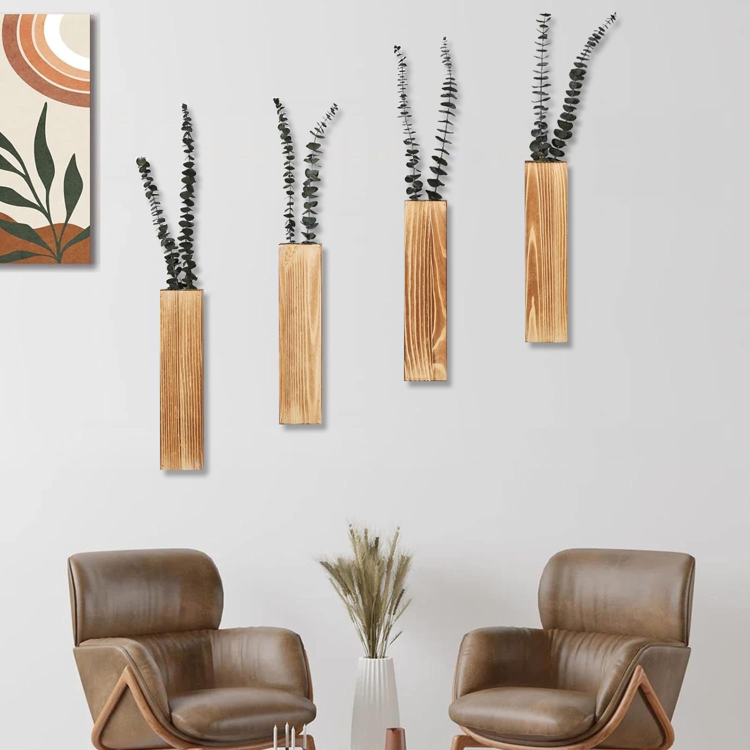 Sawoake Wooden Wall Planter Set of 4 - Modern Home Decor