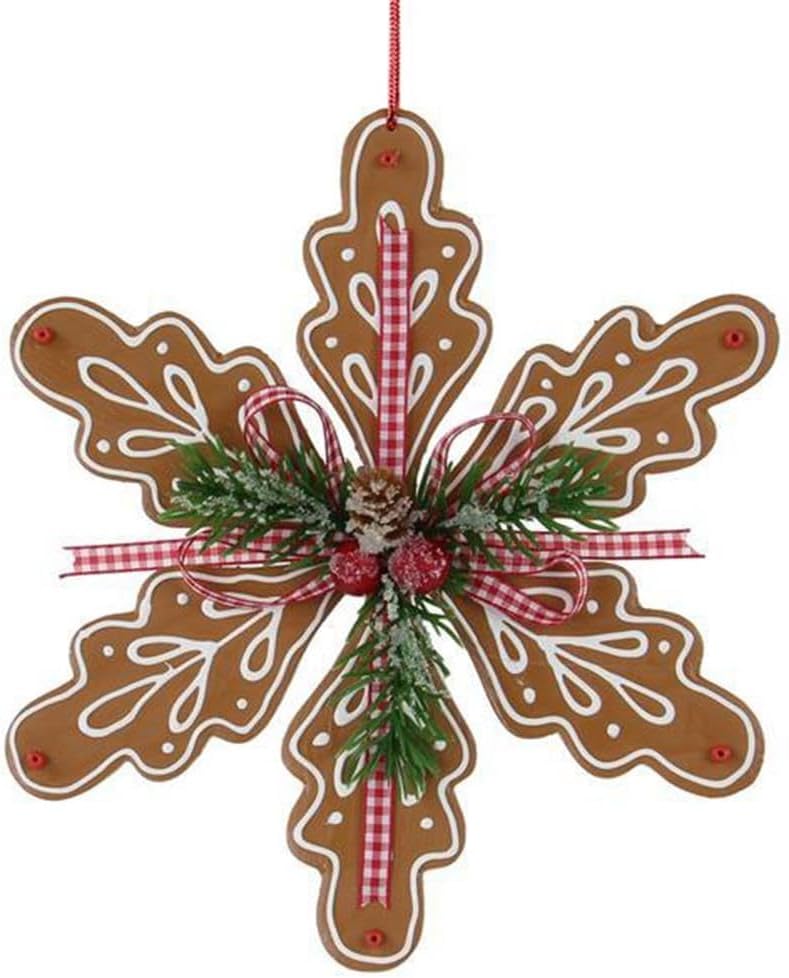 Craig Bachman 8-Inch Gingerbread Snowflake Christmas Ornament