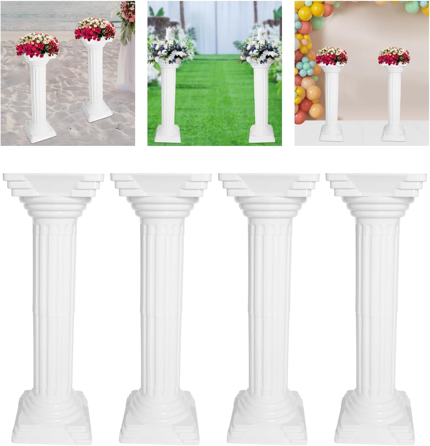 Roman Pillars Party Decor Set of 4 with Adjustable Height