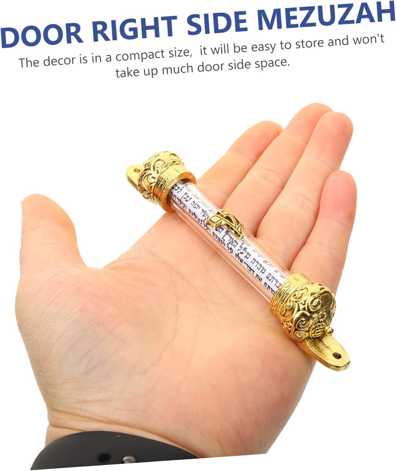 Delicate Metal Mezuzah Scroll for Home Door