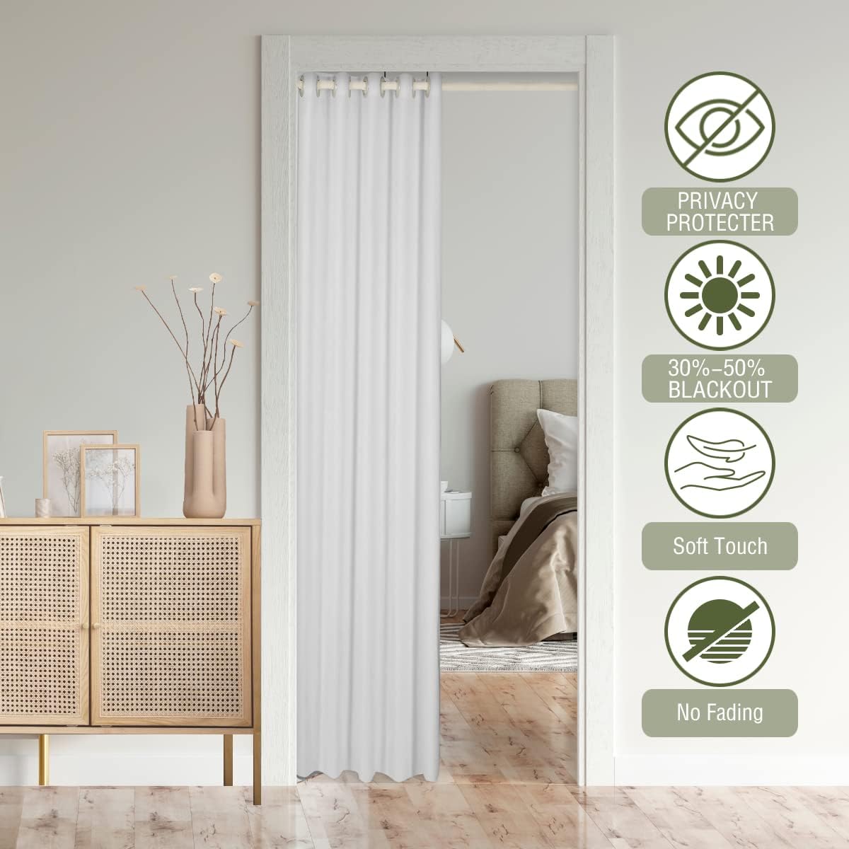 Castle Fairy Tree Sea Waves Door Curtain with Sunrise Design