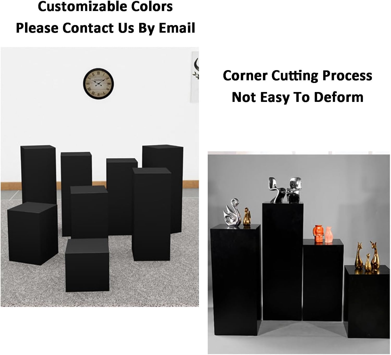 Cube Display Pedestal Stand Black 40x40cm