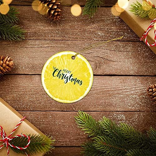 LUIJORGY 3 Inch Double Sided Printed Ceramic Christmas Ornament